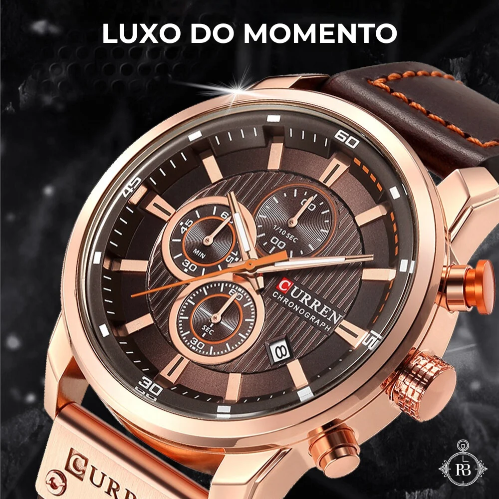 Relógio Curren Masculino Pulseira de Couro 0991